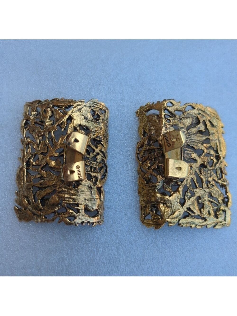 Vintage MUSI Signed Shoe Clips. 1950s, Set Of 2 - Picture 4 of 12